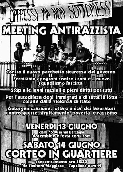 meeting antirazzista a Milano