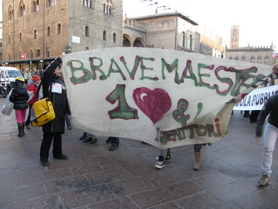 1- manifestazione 14 febbraio 2009, Bologna, "io amo la scuola pubblica"