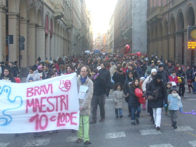 2 - manifestazione 14 febbraio 2009, Bologna, "io amo la scuola pubblica"